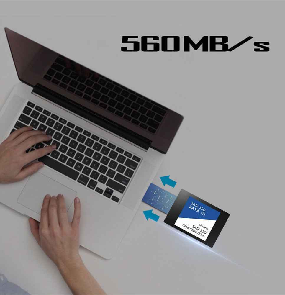 M.2 SATA SSD | 520MB/s Read Speed | 2280 Form Factor | Laptop & Notebook Upgrade | Blue