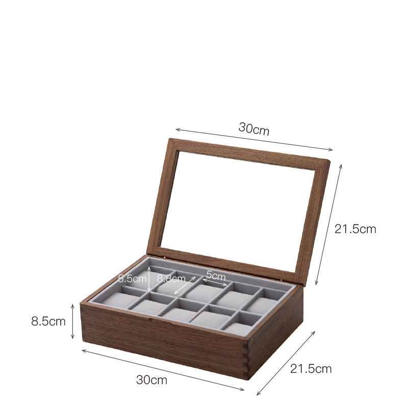 Japanese Retro Solid Wood Watch Storage Box & Display Stand | 7-Slot or 10-Slot, Bedroom Organizer