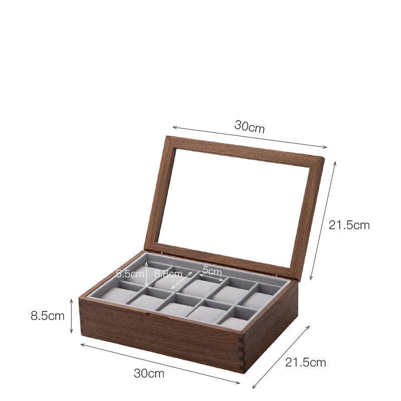 Japanese Retro Solid Wood Watch Storage Box & Display Stand | 7 or 10 Slot, Bedroom Organizer