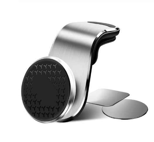 360° Rotate Magnetic Car Phone Holder – Air Vent Magnet Mount, Super Magnetic Force, Universal Fit (Black & Silver)