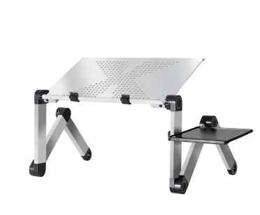 Portable Adjustable Laptop Stand | 360° Folding Legs | Magnesium Alloy | 5kg Load | One-Button Lock | USB Fan & Mouse Board Options | Black, Rose Pink & Silver