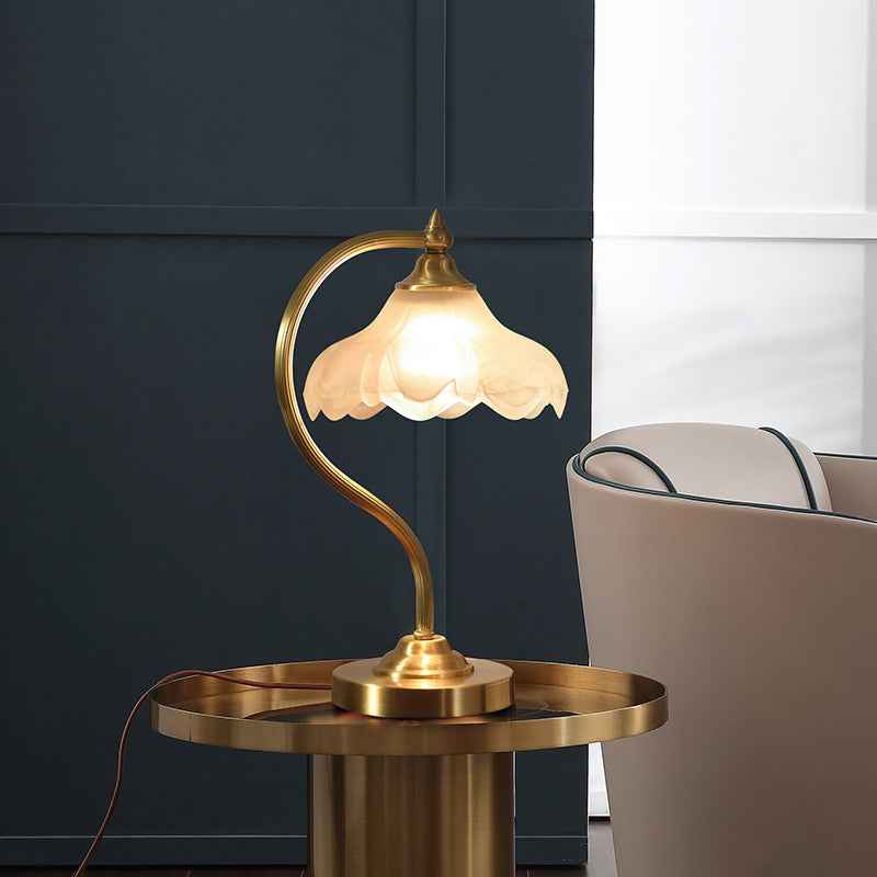 Gold Copper & Glass Pendant Bedside Lamp | Cylinder Design | E27, Max 40W | 5–10㎡