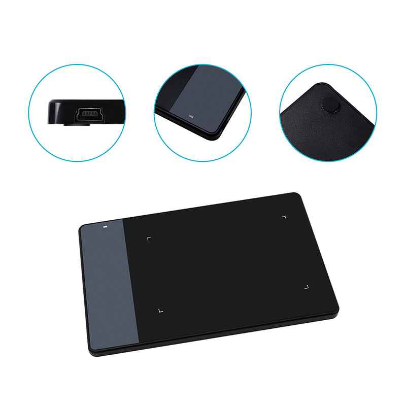 HUION 420 Graphics Drawing Tablet | 4000 LPI | 2048 Pressure Levels | USB | 4×2.23" Work Area | Black