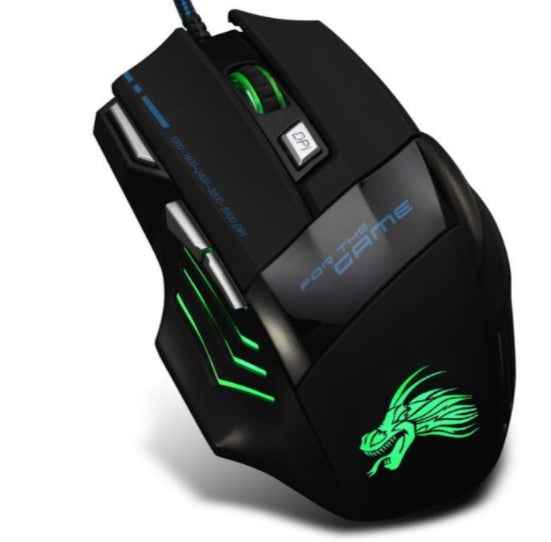 Professional Wired Gaming Mouse | 5500 DPI | 7 Buttons | 7-Colour RGB | Optical | USB | Black