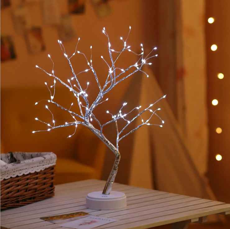 USB LED Bonsai Tree Night Light | Bendable Copper Wire | 48×53cm | 36 & 108 LED | Colourful, Pink, Pearl & Warm White | Single & Twin Pack