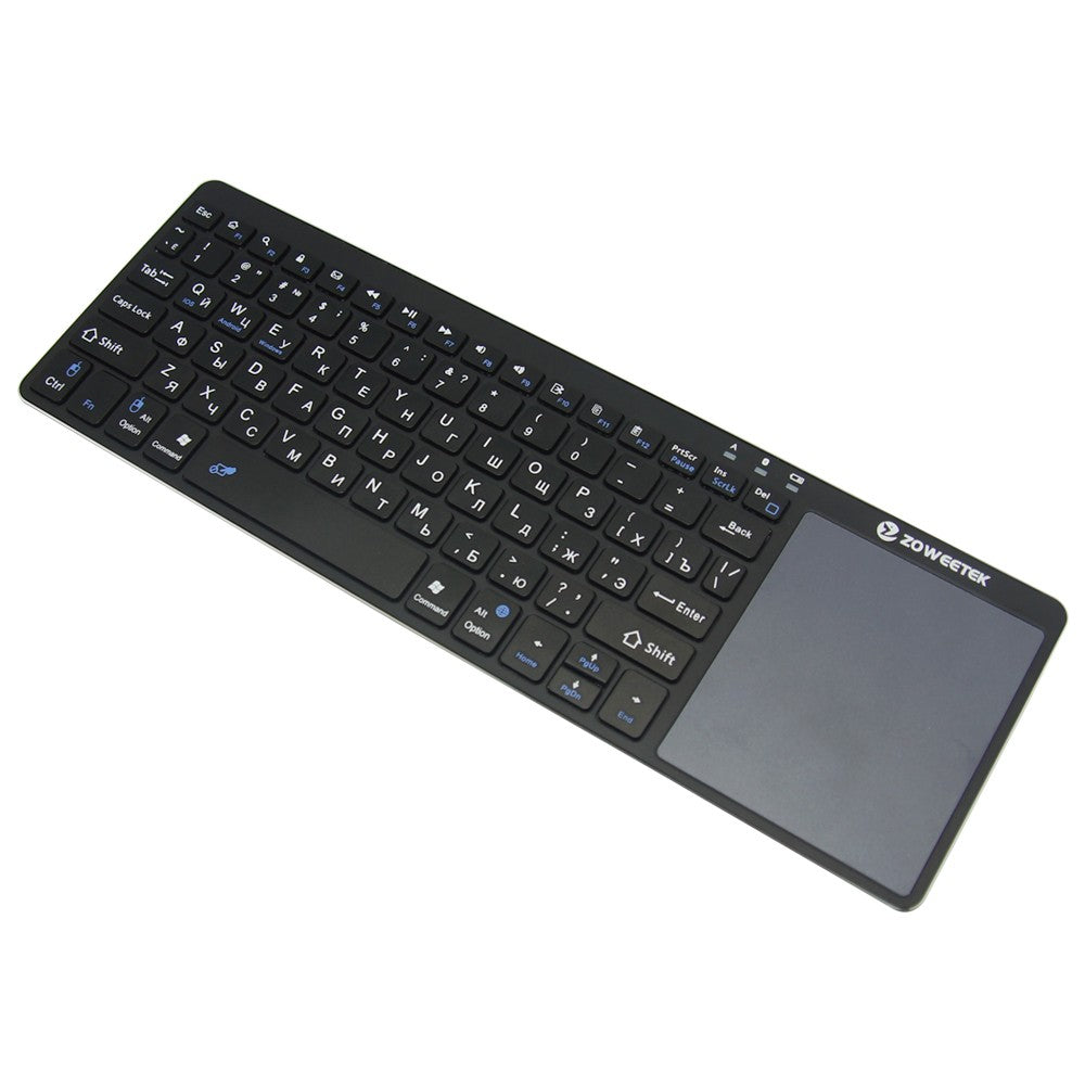 Zoweetek K12BT-1 Mini Wireless Bluetooth Keyboard | Touchpad | 80 Keys | 10m | Smart TV, PC & Android | 4 Languages