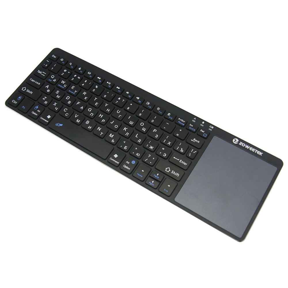 Zoweetek K12BT-1 Mini Wireless Bluetooth Keyboard | Touchpad | 80 Keys | 10m | Smart TV, PC & Android | 4 Languages