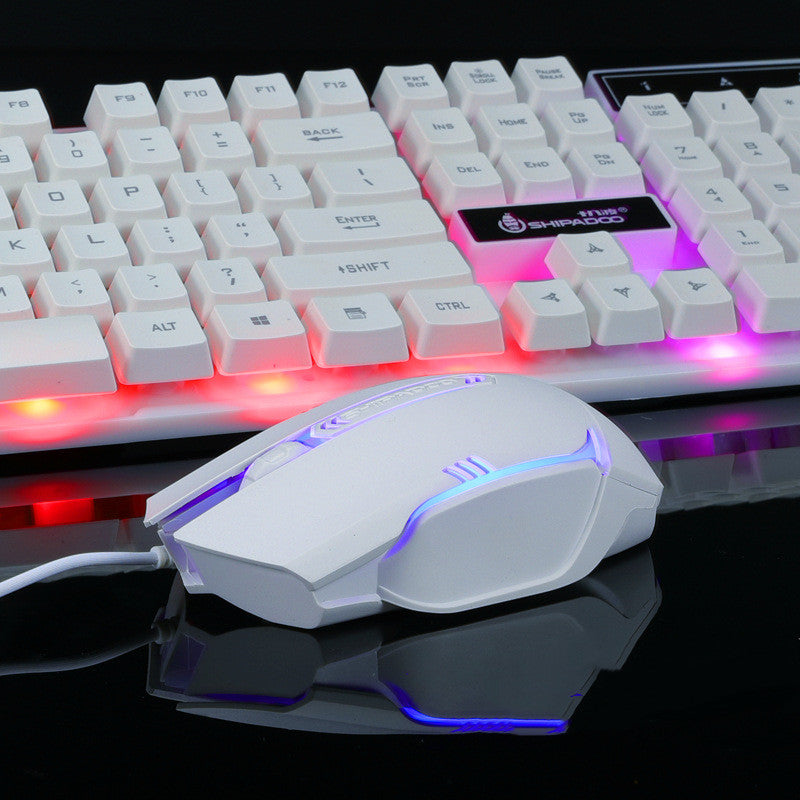 Wired USB Gaming Keyboard & Mouse Combo Set | RGB Backlit | 1000 DPI | 1.35m Cable | Home, Office & Gaming | Black & White