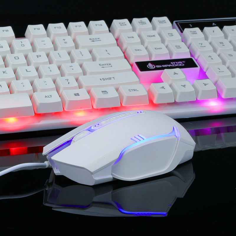 Wired USB Gaming Keyboard & Mouse Combo Set | RGB Backlit | 1000 DPI | 1.35m Cable | Home, Office & Gaming | Black & White