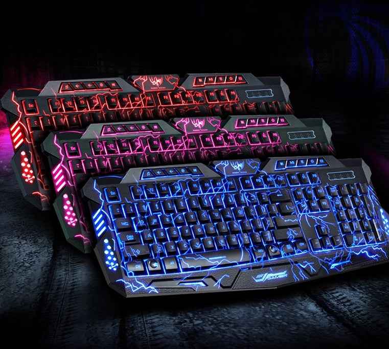 J10 RGB Gaming Keyboard & Mouse Set – 108-Key Wired, Tri-Color Backlight
