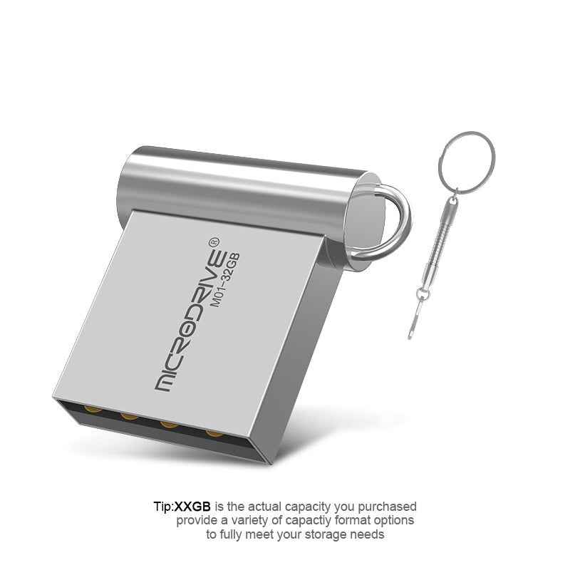 Mini Metal USB 2.0 Flash Drive | Plug & Play, Bus-Powered | 4GB to 64GB | Black & Silver