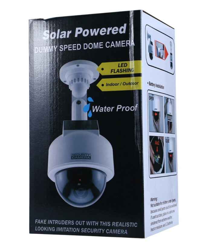 Solar-Powered Outdoor Security Alarm Light | Flashing Red LED | Weatherproof | Solar + Battery Backup | ABS