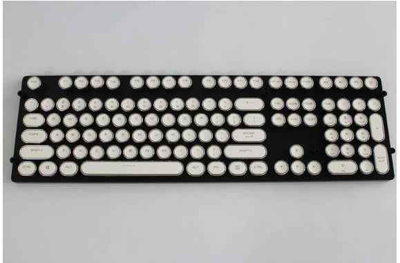 Steampunk Punk Keycap Set | ABS Electroplated, Laser-Engraved | Mechanical Keyboard Replacement Keycaps | Black, White, Blue & Pink