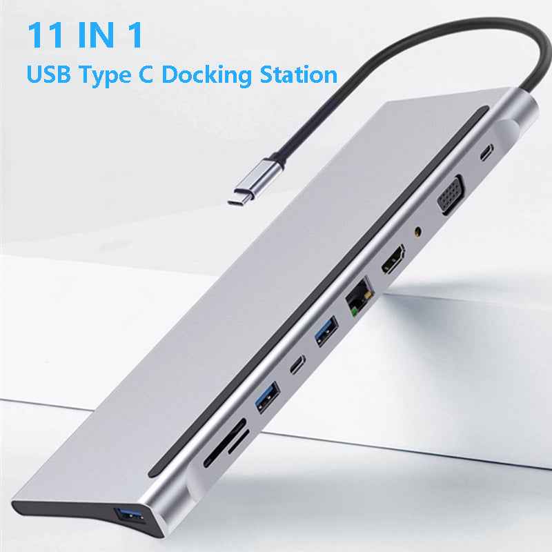 11-in-1 USB 3.0 Laptop Hub & Docking Station | Multi-Port Adapter | No External Power | MacBook, Windows & USB-C Laptops