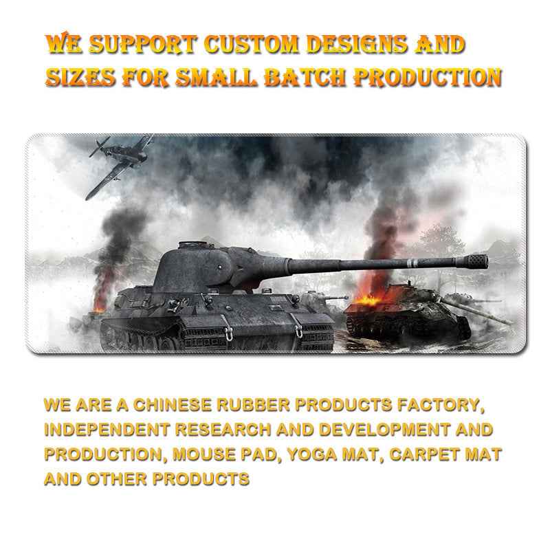 Extended Gaming Mouse Pad | Military & Tank Design | Rubber + Cloth | Stitched & Overlock Edges | 300–900mm | 2mm & 3mm | 5 Designs