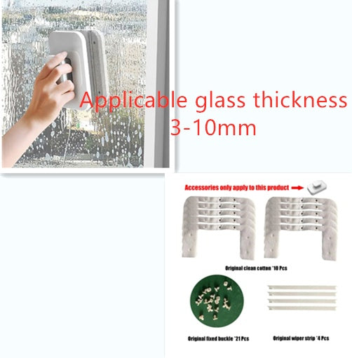 Double-Sided Magnetic Window Cleaner | ABS & Silicone Scraper | 3–10mm, 15–26mm & 20–35mm Glass | With & Without Tool Set | High-Rise Window Cleaning