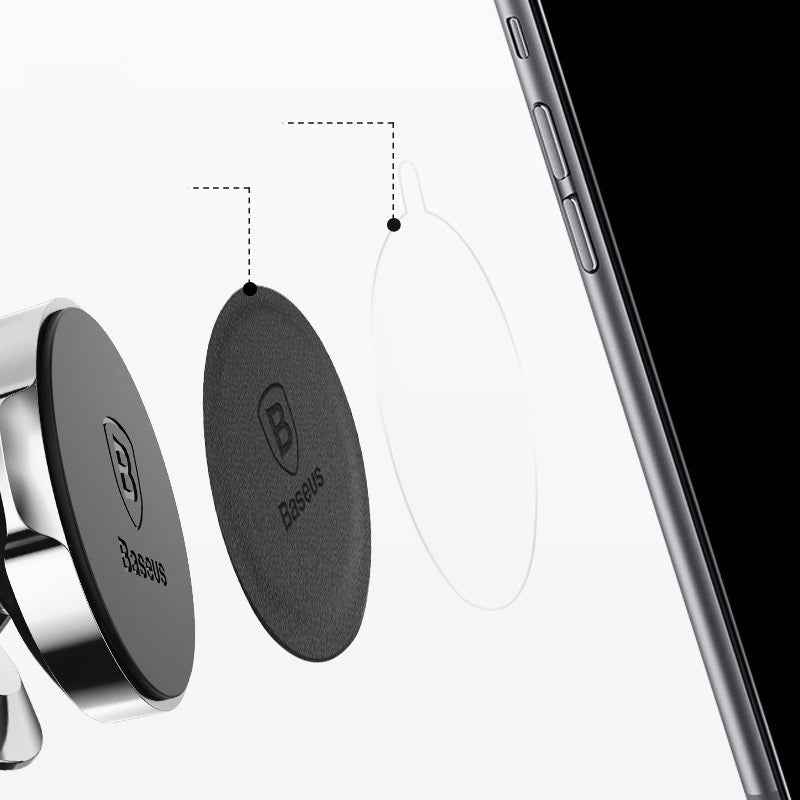 Magnetic Car Phone Holder Metal Plate Kit – Leather + Stainless Steel Replacement Plates, 2-Pack (Universal Fit)