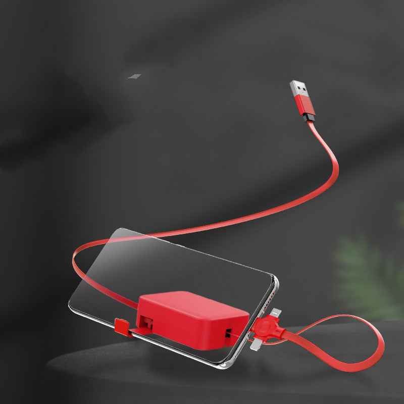 3-in-1 Retractable USB Charging Cable – Lightning, Type-C & Micro USB, 100cm Zinc Alloy, 6 Colors