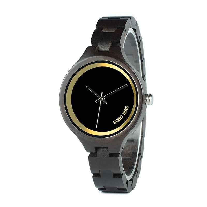 Men's Wooden Quartz Watch | Business Casual | Round Dial | Mineral Glass | Butterfly Buckle | Wood Strap & Case