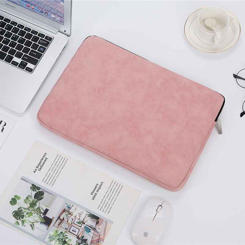 PU Leather Laptop Sleeve Bag | Waterproof, Shock-Resistant | 13", 14" & 15" | Black, Gray & Pink