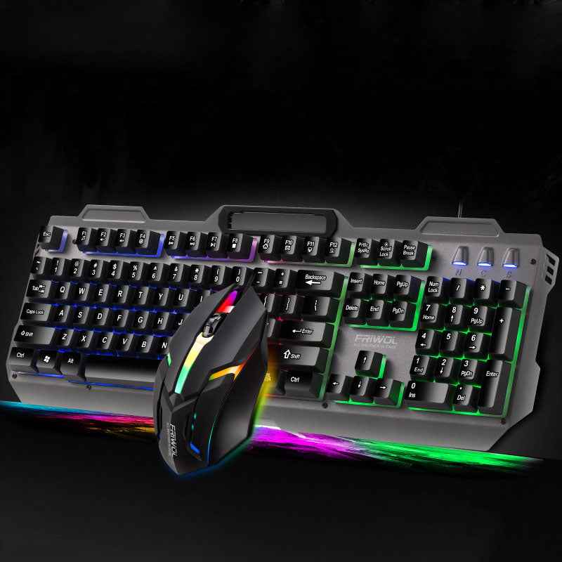 KT600 Wired Gaming Keyboard & Mouse Set | Backlight, Ergonomic, Multimedia Keys, 1000DPI | Black