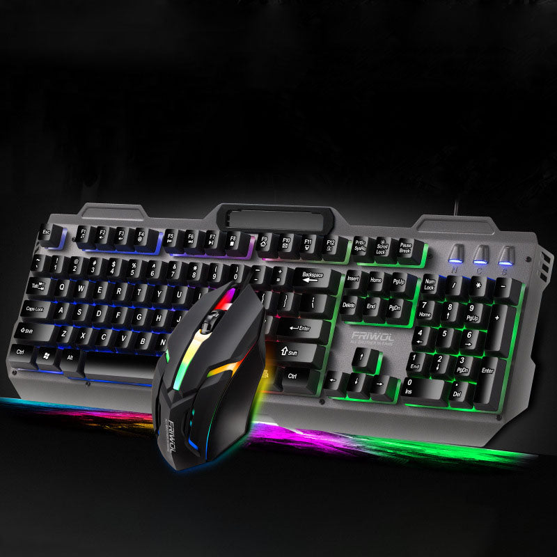 KT600 Wired Gaming Keyboard & Mouse Set | Backlight, Ergonomic, Multimedia Keys, 1000DPI | Black
