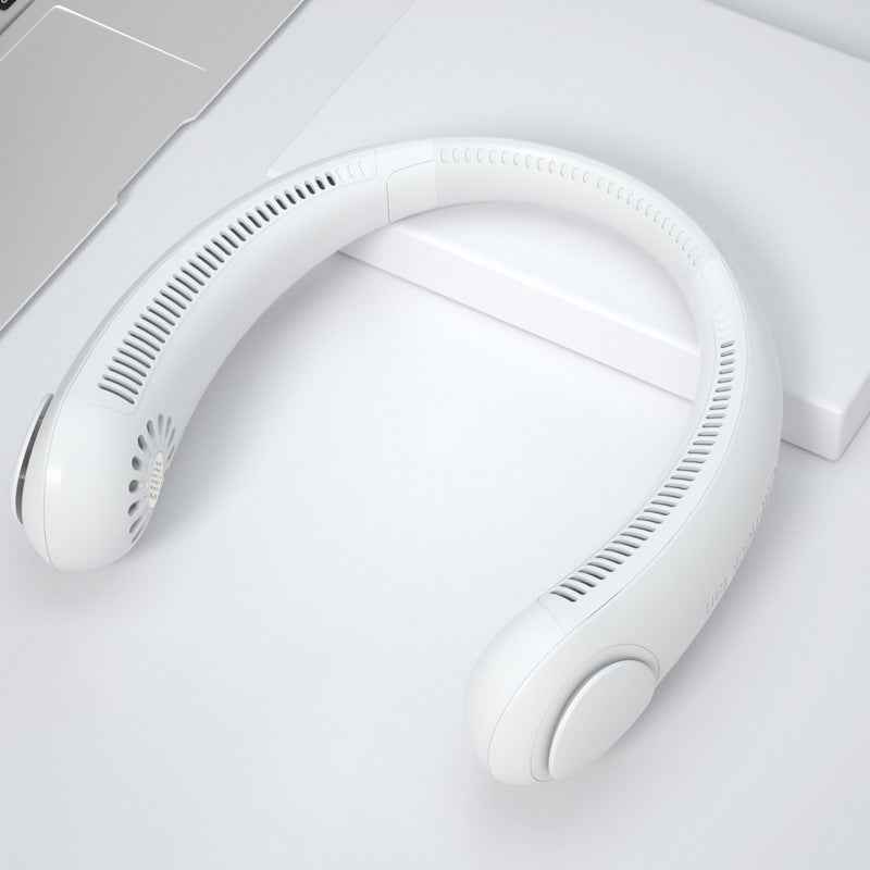 A206 Bladeless Neck Fan – USB Rechargeable 2400mAh 3-Speed 62-Outlet Hanging Neck Cooling Fan