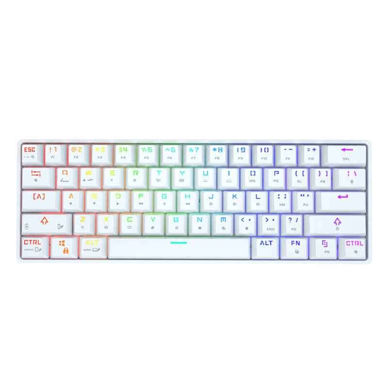 Wireless Bluetooth Mechanical Keyboard | Colorful PBT Keycaps | 29.5×11×4cm | 10m Range | Desktop, Laptop & Tablet | Black & White