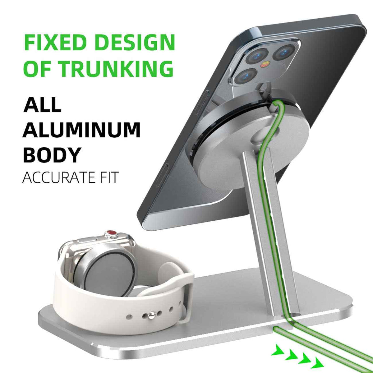 Alloy Apple Watch & MagSafe Charging Stand – Desktop Business Dock