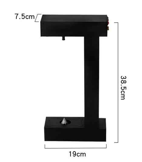 Anti-Gravity Floating Sand Hourglass LED Table Lamp | UV Disinfection, Geometric, Obsidian Black
