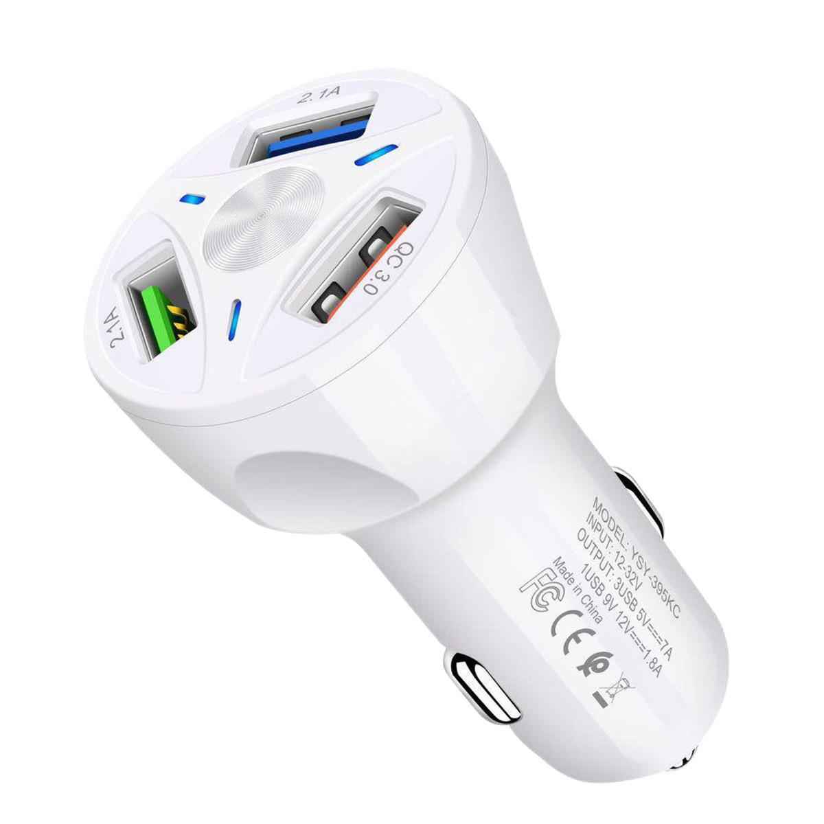 Fast Charge 4-Port Car Charger – 45W Multi-Port USB | iPhone, Android & Samsung