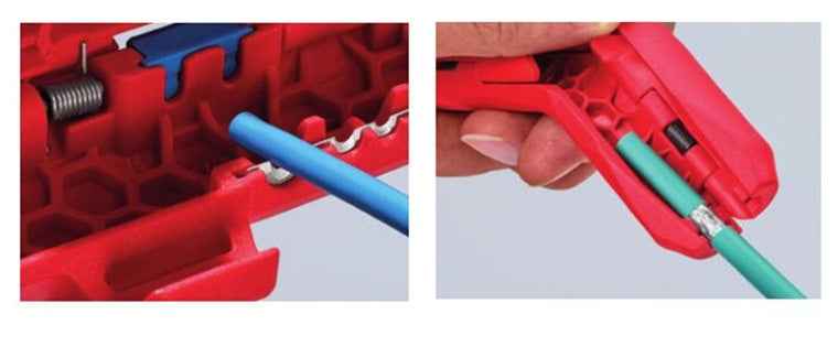 KNIPEX German-Style Wire Stripper | Curved Handle, CAT5-7 & Coaxial | SUNSHINE EMPIRE