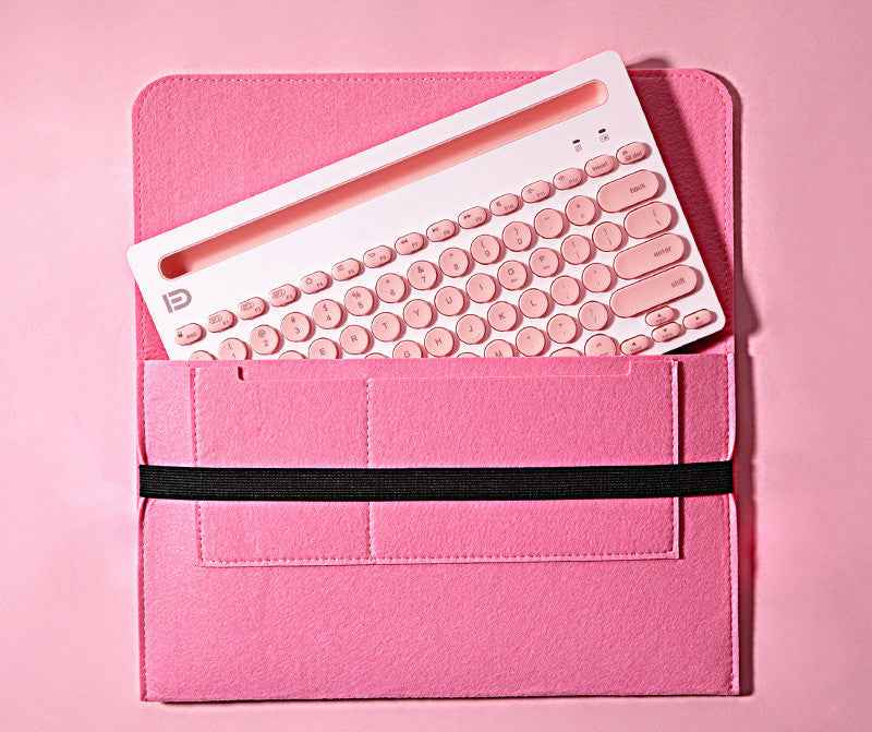 Wireless Bluetooth Keyboard & Mouse Combo Set | USB Bluetooth, Black & Pink, Optional Storage Bag