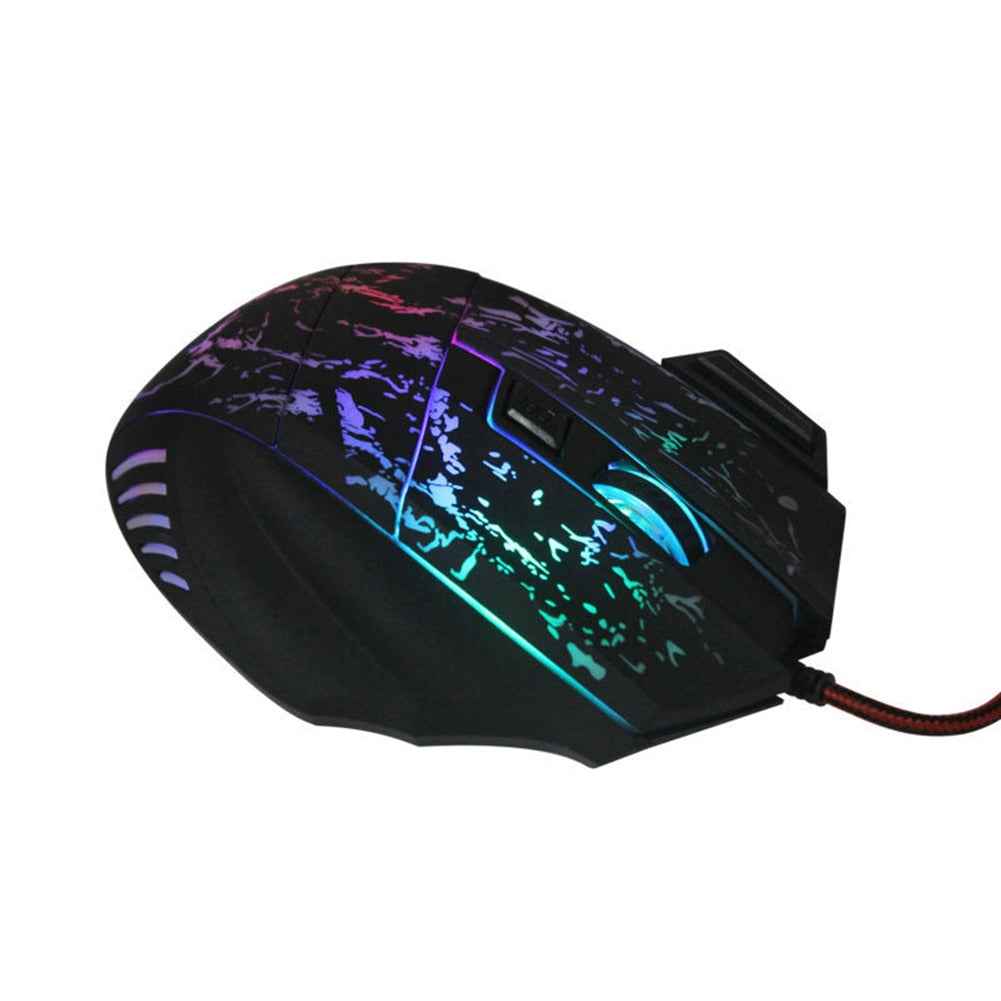 USB Wired RGB Gaming Mouse | Transparent Design | 7 Buttons | 4-Gear DPI | 4-Way Scroll | Plug & Play | Black