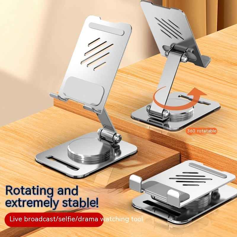 360° Rotating Aluminum Alloy Phone & Tablet Stand – Foldable Desktop Holder