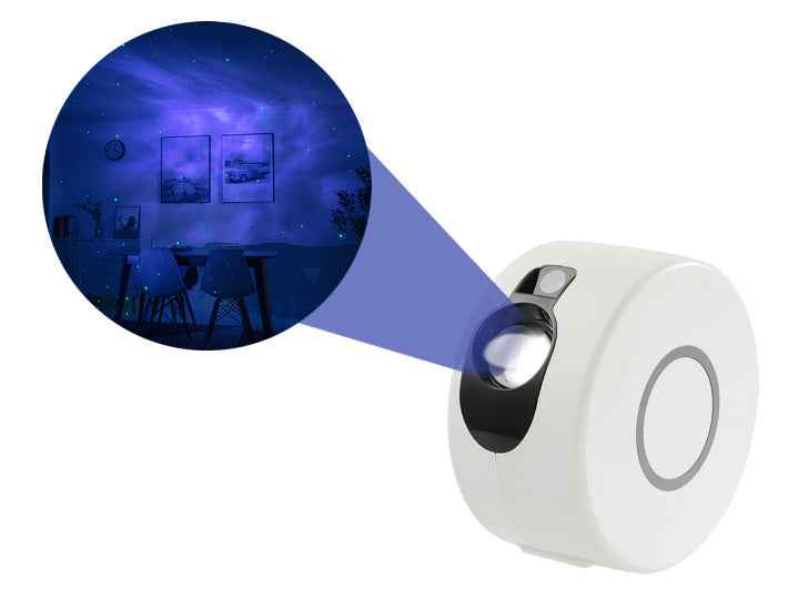 Galaxy Star Projector with Remote Control | 7-Colour | 5W LED | Laser | 20–30m Remote | AU, EU, UK, US & USB | Grey & White | Bedroom & Party Decor