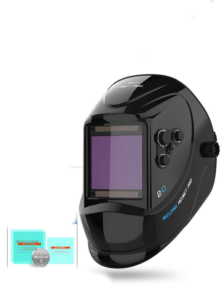 Auto-Darkening Welding Helmet Filter Lens | DIN5-13, 1/10000s Switch, Solar & Lithium Battery