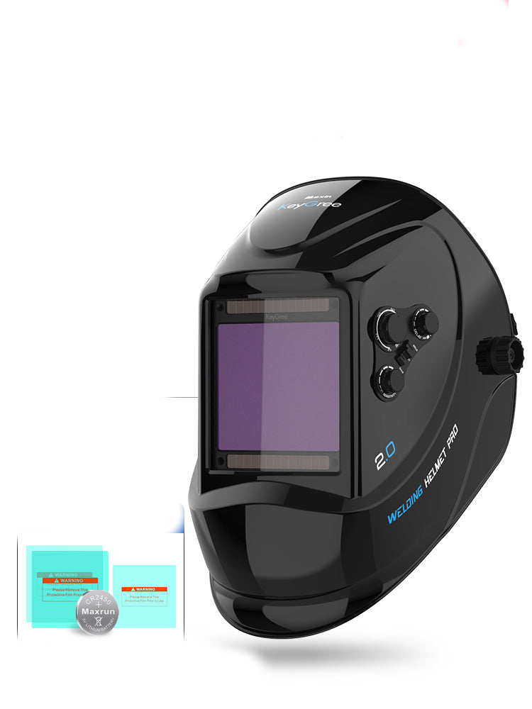 Auto-Darkening Welding Helmet Filter Lens | DIN5-13, 1/10000s Switch, Solar & Lithium Battery