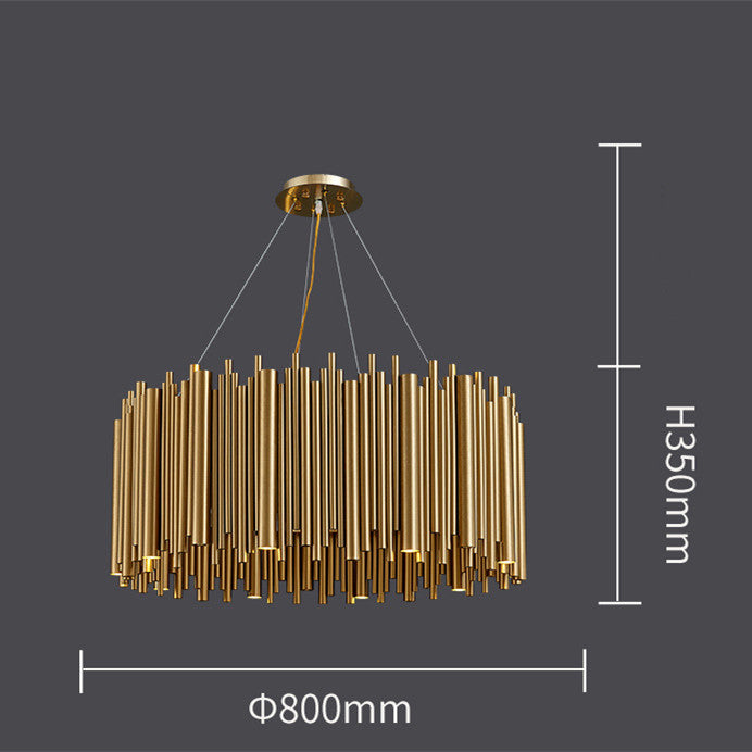Postmodern Light Luxury Stainless Steel G9 LED Chandelier | 3 Sizes D600-D1000, 220V, Villa & Living Room