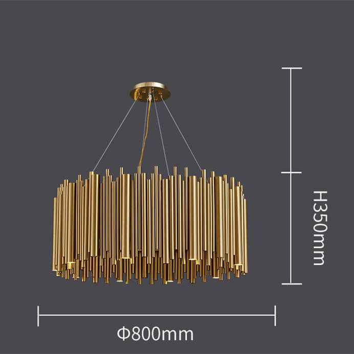 Postmodern Light Luxury Stainless Steel G9 LED Chandelier | 3 Sizes D600-D1000, 220V, Villa & Living Room