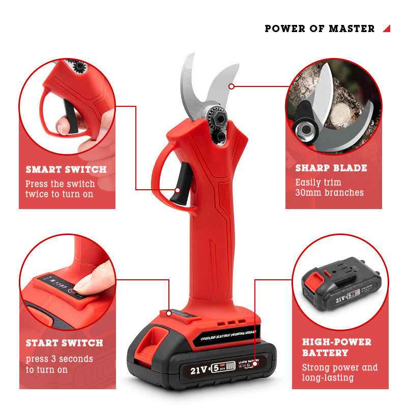 Rechargeable Electric Branch Shears & Chainsaw Combo | Lithium Battery, 50V-250V, Garden Pruning Tool