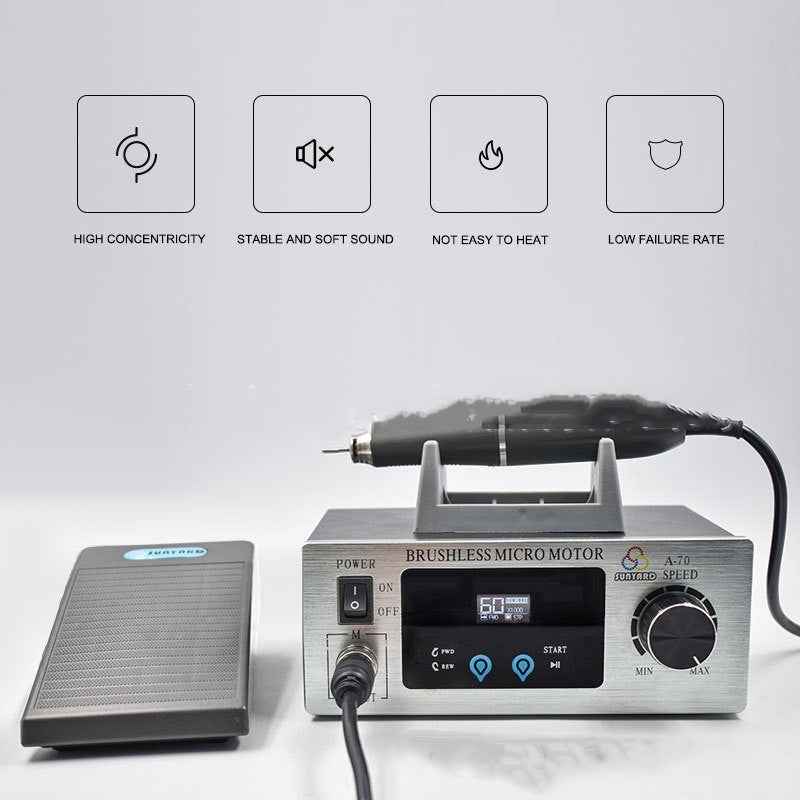 A60/A70 Touch Screen Dental Micro Motor Polishing Machine | 160W, 60,000 RPM, Nail Art & Jewelry Carving