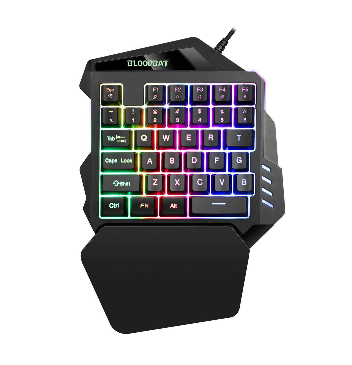 BLOODBAT One-Handed RGB Gaming Keyboard – 35-Key USB Keypad with Wrist Rest for PC & Laptop (G92 / G92plus Combo / G94)
