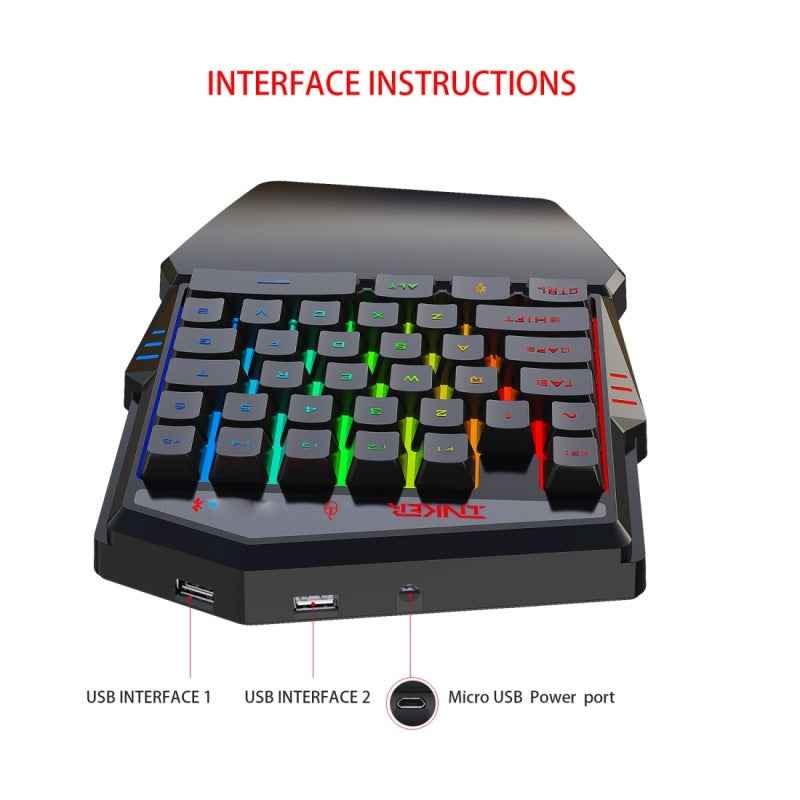 HXSJ K99 Mobile Gaming Keyboard & Mouse Set – Bluetooth 4.2, FPS, Phone Holder