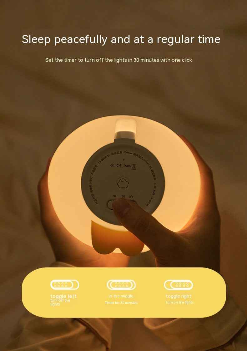 Cute Duck Silicone LED Night Light | 1W | 800mAh USB Rechargeable | 2-Brightness Tap Control | 45hr Battery