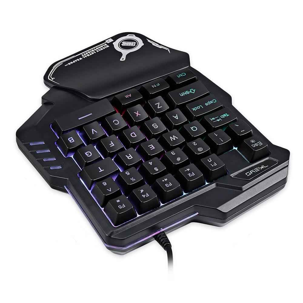 One-Handed RGB Gaming Keypad | Model G30 | Anti-Ghosting | Photosensitive Side Strips | Ergonomic | 23×18.5×4cm