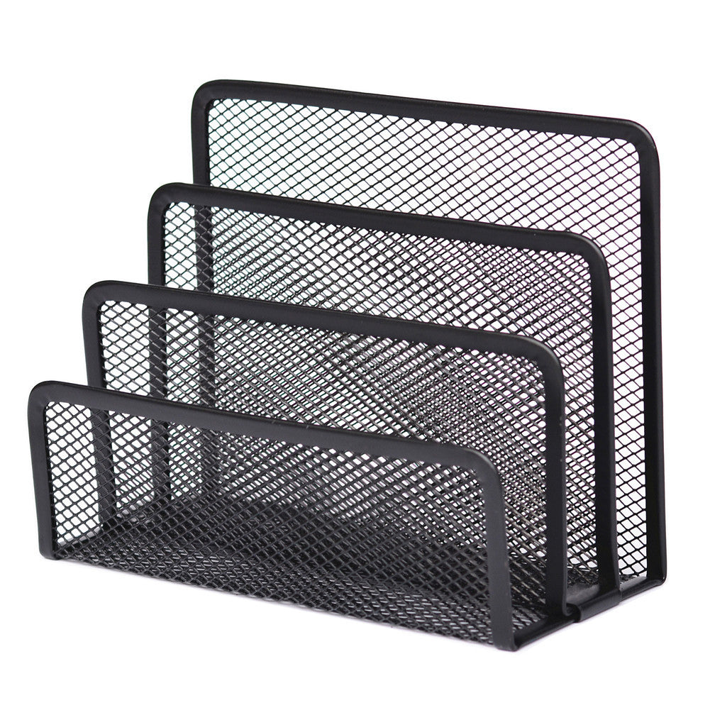 3-Tier Metal Mesh Desk Organiser | Letter Tray | File & Book Stand | Home & Office | 170×135×78mm