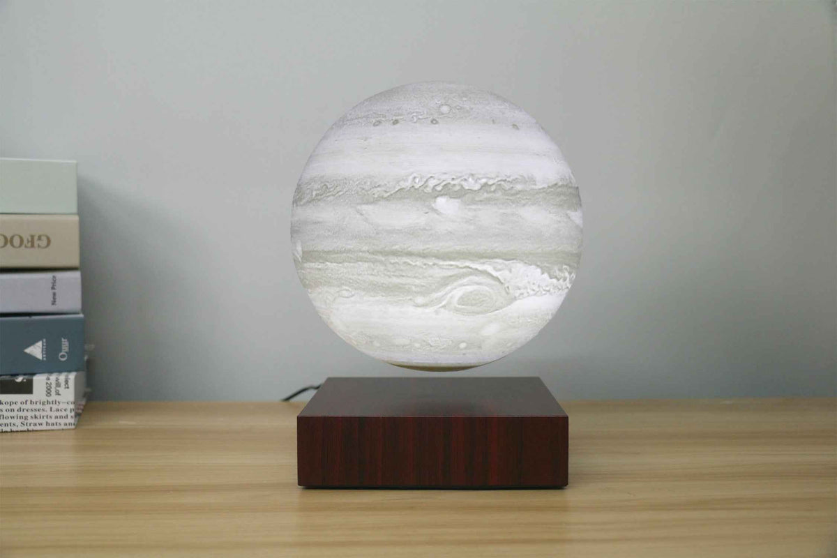 Magnetic Levitating Earth & Jupiter LED Night Light | 15 & 18cm, 16-Colour Remote, USB, Desk Lamp & Gift