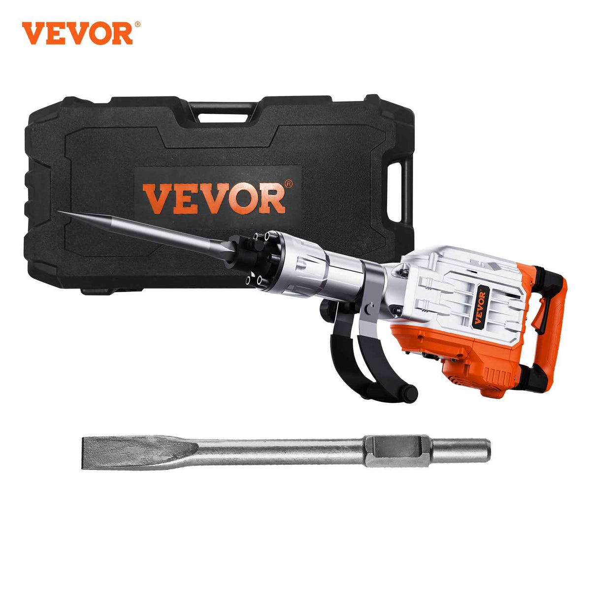 VEVOR 3500W Electric Demolition Jack Hammer | Concrete Breaker, 2 Chisel Bits, 23kg, Heavy Duty