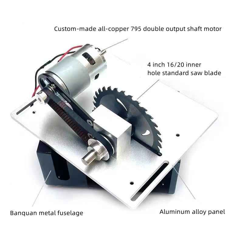 Multifunctional Mini Table Saw | 4500 RPM, 12–24V DC, 4" Blade, 0.8–6mm Collet, Woodworking & DIY